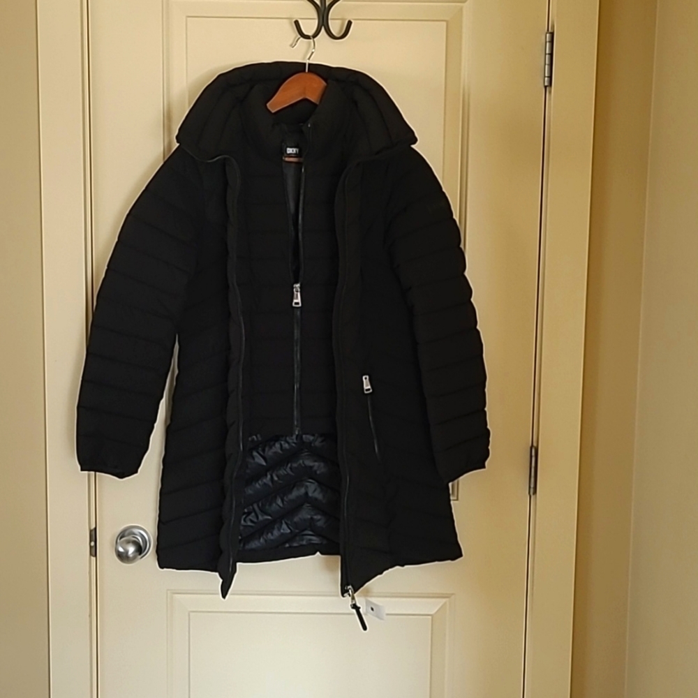 DKNY Women's Long Puffer Coat